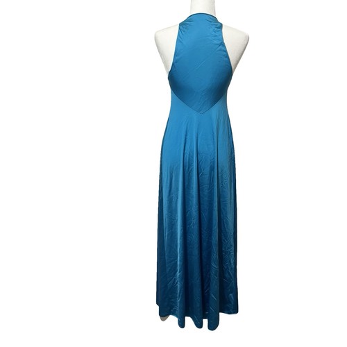 Vintage 70er Vanity Fair Crossbody Wickel Nachthemd blau Maxi Schlupfkleid Gr. 34 - Bild 2 von 6