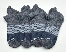 4 Pairs Women's Cushion Tri-Block Ankle socks Size Med Soft Blue BOMBAS NWT