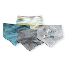 Bandanna Bibs 4 Pack Blue Grey Baby Boy Infant