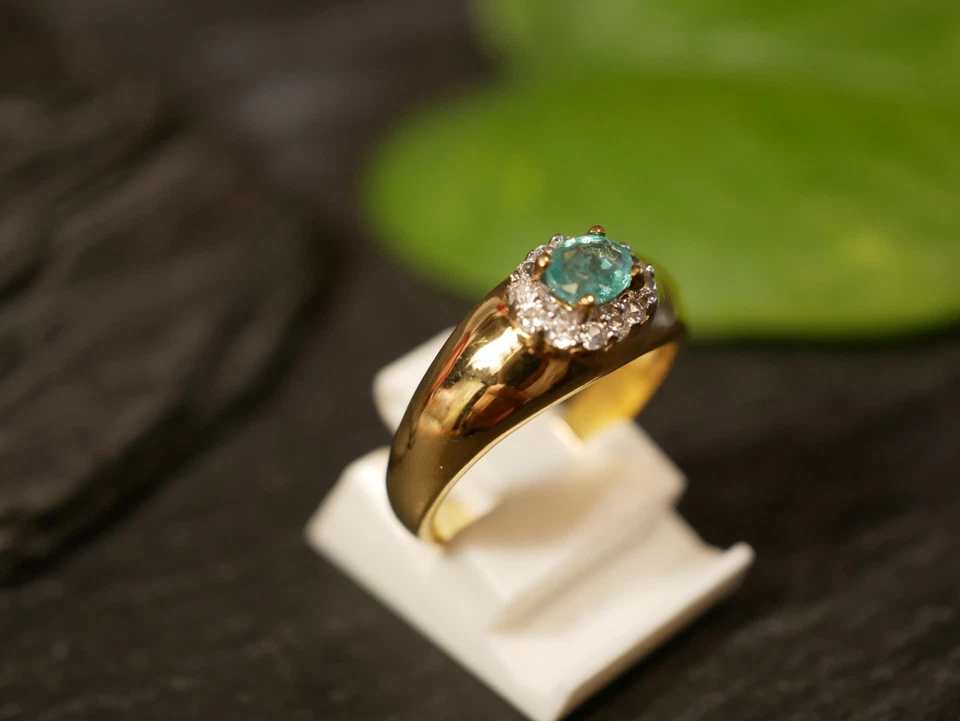 925 Silber Ring Harry Ivens IV Vergoldet Design Besatz Oval Smaragd Zirkonia - Bild 2 von 4