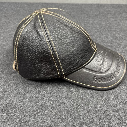 Vtg Mercedes Benz Leather Cap Hat Lined Embossed With Pleasure Behind A Rudder - Picture 3 of 20