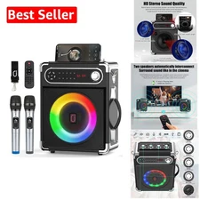 Lightweight Karaoke Machine with LED Disco Lights & Long Battery Life for Events