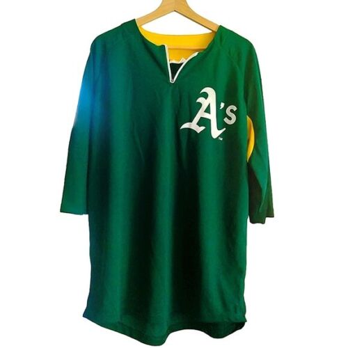 Camiseta deportiva vintage de atletismo de los Atletismo de Oakland talla XL verde amarilla a juego - Imagen 1 de 11