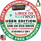 KDE NEON LINUX OS / USER EDITION / BOOTABLE USB/DVD LIVE FLASH PEN-DRIVE