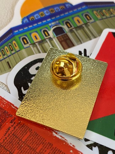 Free Palestine - Enamel Flag Lapel Pin Badge - Foto 2 di 2