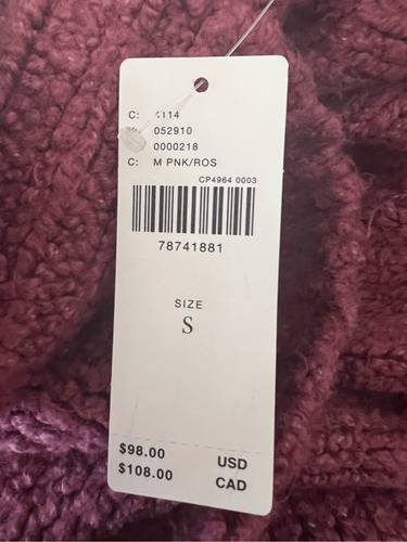 PILCRO Women's Pink Rose Long-Sleeve Cowl Neck Ribbed Sweater Small NWT - Bild 6 von 6