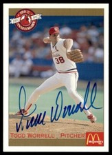 1992 Pacific McDonald's St. Louis Cardinals Todd Worrell Auto St. Louis