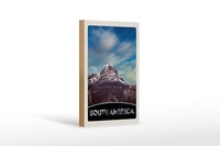 Holzschild Reise 12X18 Cm SüD Amerika Gebirge Natur Schnee Schild