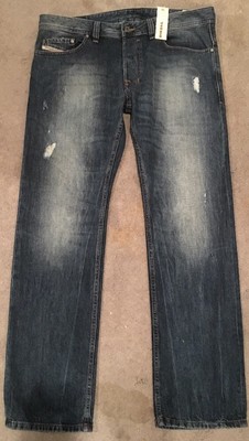 Diesel Safado Jeans 30x34 ORBE4 Reg.Slim STRGHT DSTRSSD: Read Size Info