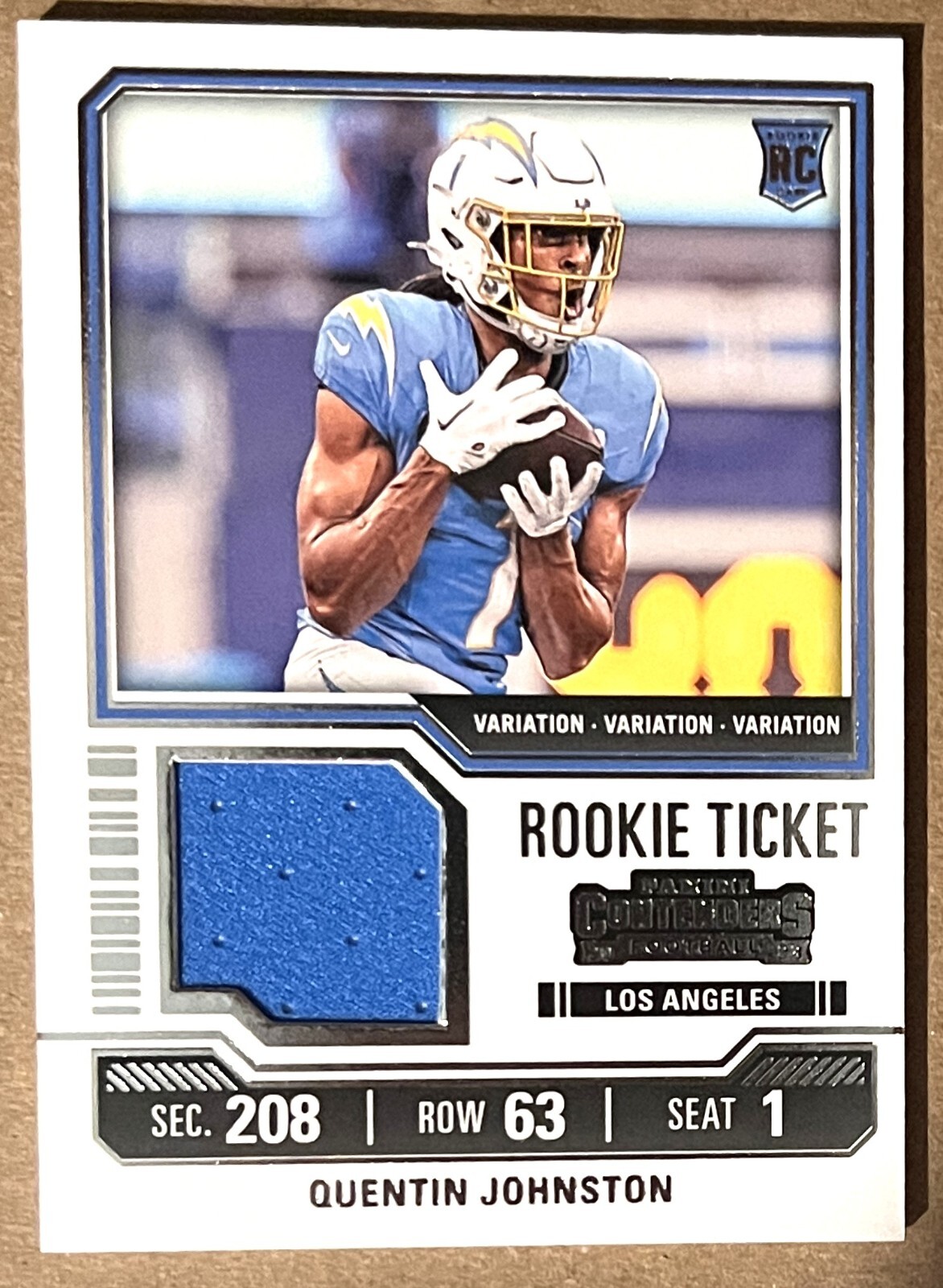 Quentin Johnston 2023 Contenders Football Rookie Ticket Variation Patch RC TS27V