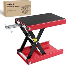 Nilight Motorcycle Lift Jack Scissor Jack Stand Lift from 3.4" to 14.2" Red