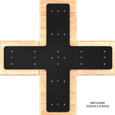 14" X 14" Heavy-Duty Cross Mending Plate (1 pc)- Powder Coated Structure Steel