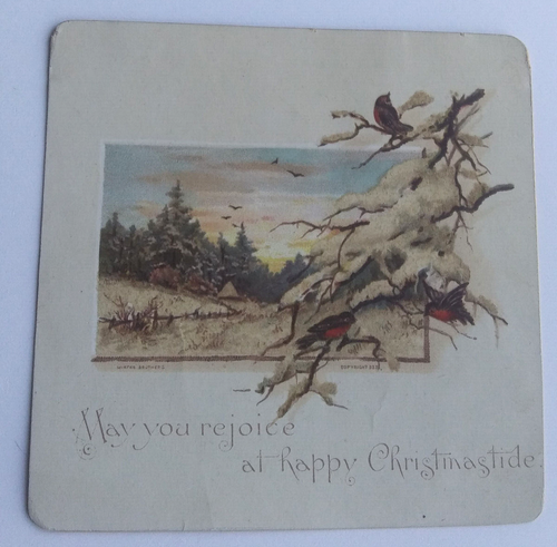 Victorian Wirth Brothers Square Christmas Card Trade Copyright 323 Sparkles - Picture 1 of 10