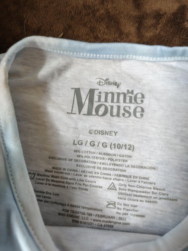 New Disney Minnie Mouse bow Sleeveless Tank top T-Shirt Size L - Picture 3 of 5
