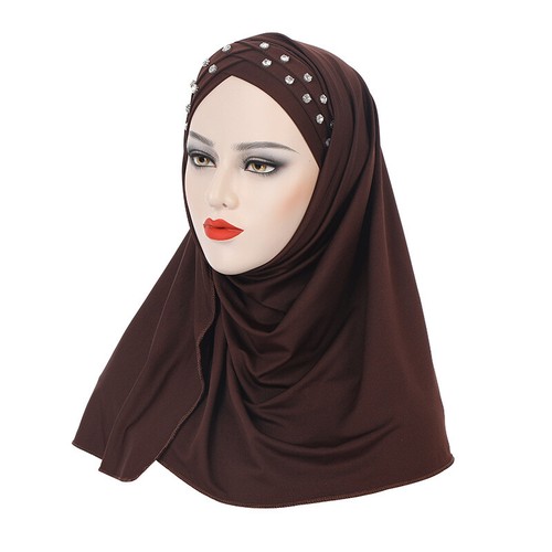 Muslim Women Pull On Ready Instand Hijabs Scarf Headscarf Cover Cap Shawl Hat - Picture 21 of 23