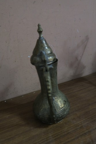 Vintage syrische Nahost geätzte Messing Wasser Kaffeekanne Dallah Kanne 9 Zoll - Bild 7 von 9