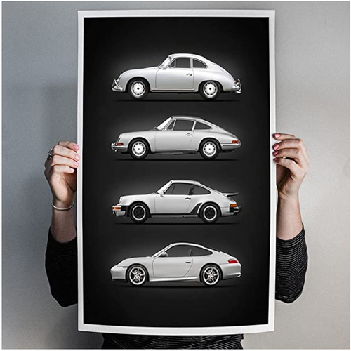 Poster - Classic Porsche 912, Pop-Art Minimalist Modern Magenta - 4 Sizes - Picture 4 of 21