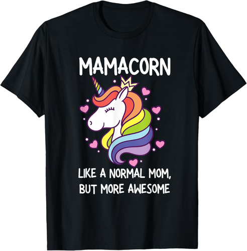 Womens Funny Mamacorn Unicorn Costume Mom Mother's Day T Shirt