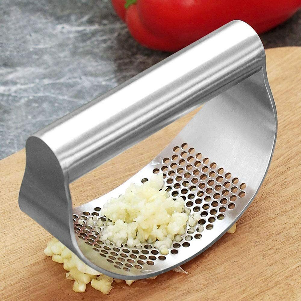Stainless Steel Garlic Masher Press Crusher Squeezer Masher Kitchen-Gadget--image
