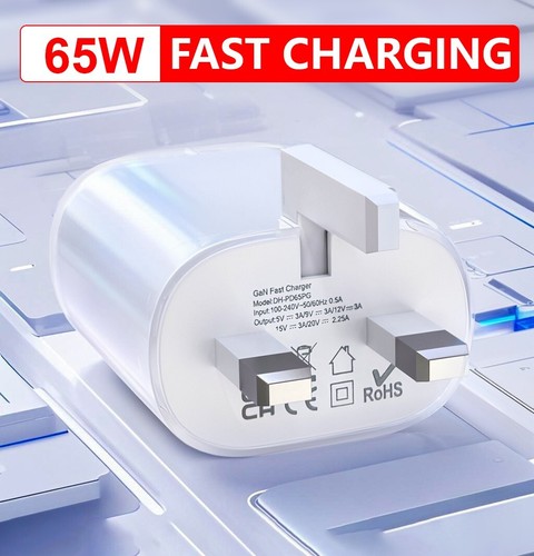 For iPhone 14 13 12 11 Pro XR XS Fast Charging 65W USB-C PD Plug Charger Cable - Picture 11 of 11