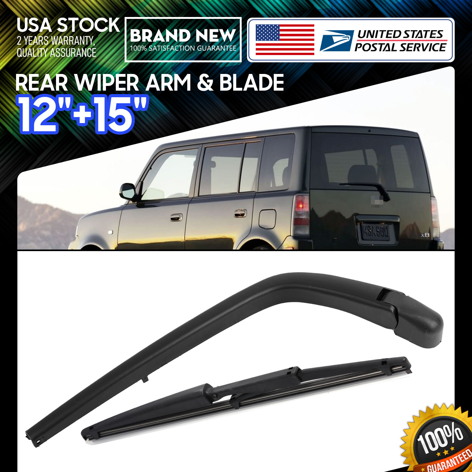 High-Quality 12+15 Inch Durable Soft Rubber Windshield Rear Wiper Blades