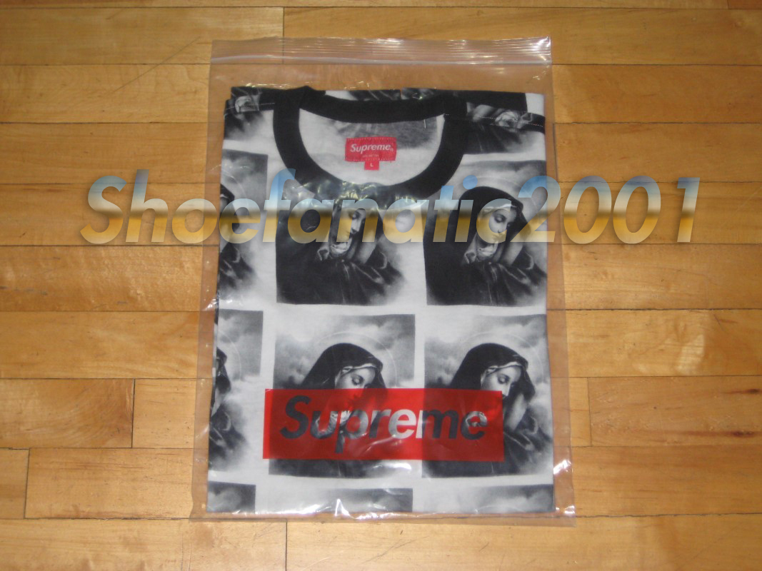 Supreme Virgin Mary Tee Shirt L Large White Black Box Logo Dipset