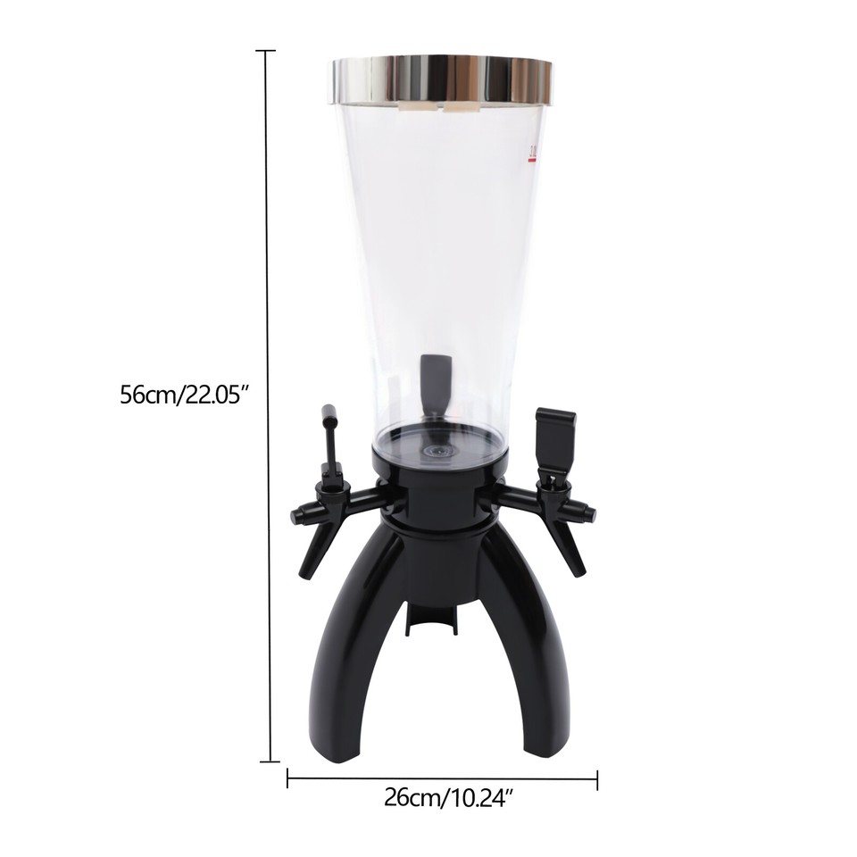 3L Draft Beer Tower Dispenser Cold Drink Beverage Beer Tower W/3*Taps