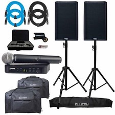 Qsc K12.2 12" Powered Active Dj Pa Speakers + Blx24/sm58 Wireless Mic System ...