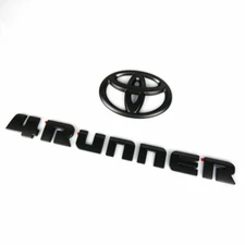 2PCS Set Overlay Matte Black Out 4Runner Emblem Badge Fit For 2014-2021 Toyota