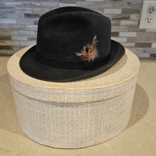 VTG Dobbs Fifth Avenue New York Men  s Fedora Size 7 Hunter Mt Slate Color Hat