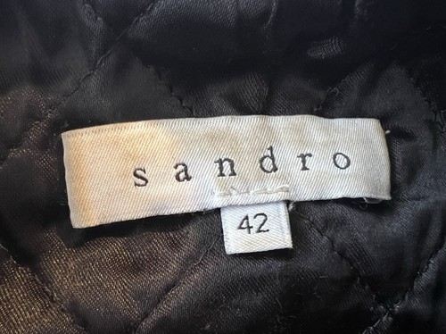 SANDRO NAVY BLUE GOLD HARDWARE WOOL COAT JACKET SZ42 AU 14 US 10 CHIC THICK WARM - Picture 7 of 9