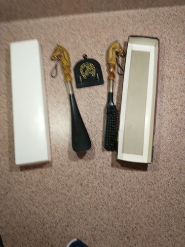 Citation NIB Wall Plaque Horse Head Brush/Shoe Horn Set Vintage MCM - Picture 10 of 12