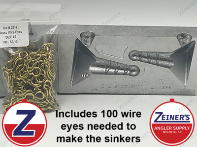 Do It 3180 River Sinker Mold With #2 Wire Eyes – Makes 5 Oz & 6 Oz Sinkers For Fishing