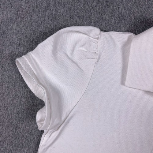 Burberry Polo Shirt Womens Petite Small White Cotton Puff Sleeve London England - Picture 5 of 11
