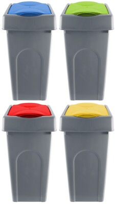 50 Liter Kunststoff Hebedeckel Eimer Haus Küche Abfall Recycling Müll Mülleimer
