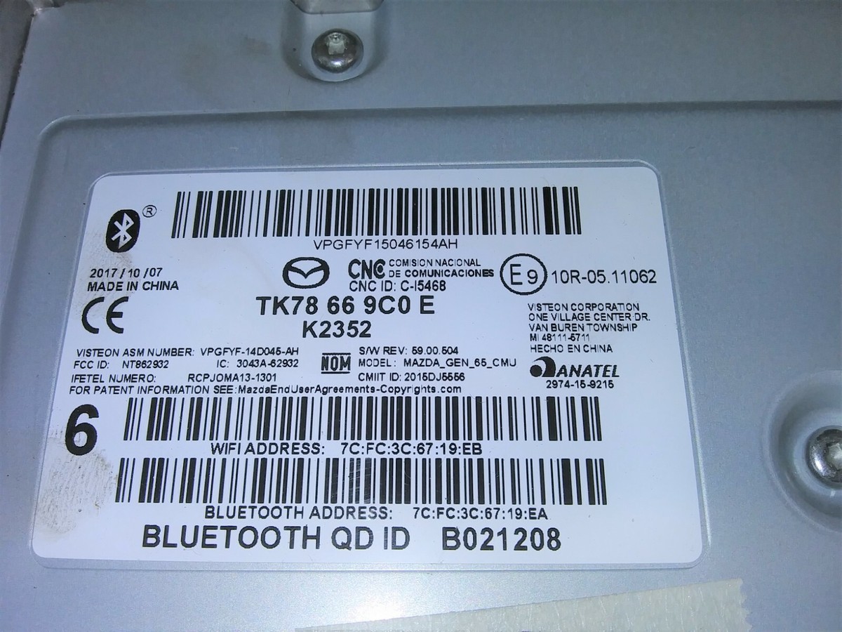 2020 Mazda CX-3 CX3 bluetooth blue tooth adapter module TK78 66