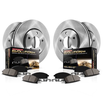 KOE7635 Powerstop 4-Wheel Set Brake Disc and Pad Kits Front & Rear for Volvo C30