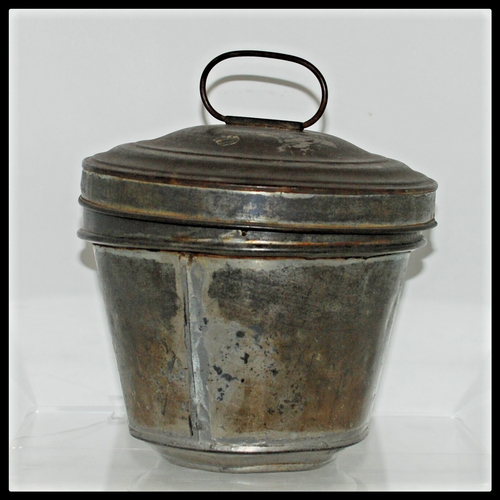 Vintage Tin Mold w/ Bale Handle & Locking Lid 1930s Jell-O/Gelatin Kitchen Tool - Picture 1 of 5