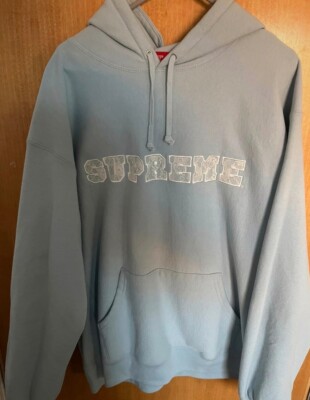 SS22 Supreme Lace hooded sweatshirt size XL light blue hoodie | eBay