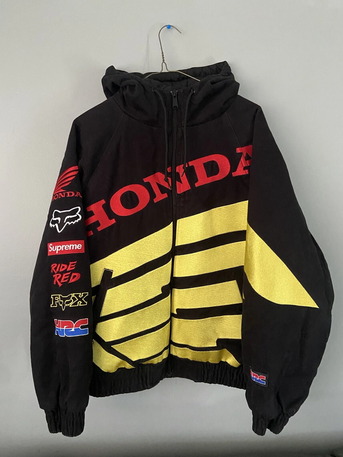 Veste zippée bouffante Supreme Honda Fox Racing FW19 taille moyenne denim de travail