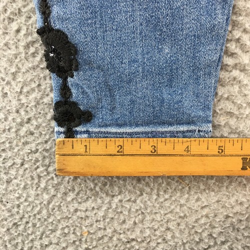 7 For All Mankind Ankle Skinny Jeans Womens 26 (Actual 27x26.5) Blue Embroidered - Picture 9 of 19