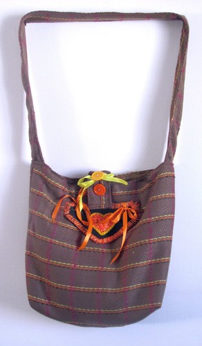 BORSA DI LANA TRAPUNTATA FATTA A MANO UNO DI UN TIPO DI PORTAMONETE, 14 X... - Picture 5 of 10
