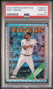 2023 Riley Greene PSA 10 RC Topps Series 1 Silver Pack 1988 Mojo Gem Mint