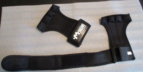 Fitness Gloves Weight Lifting Gym Workout Training Wrist Strap Fingerless L Blac - Picture 3 of 8