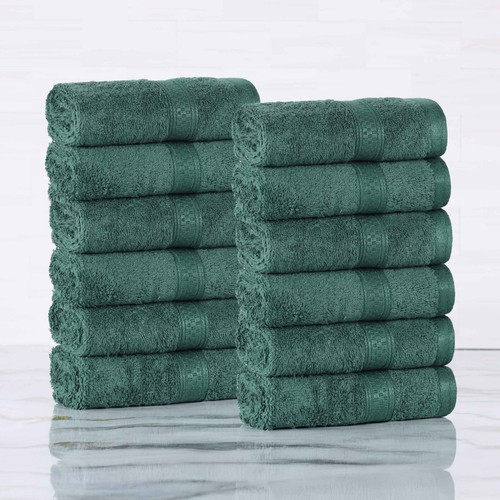 Rayon From Bamboo Blend Cotton 12 Piece Washcloth Face Towel Set - Picture 37 of 83