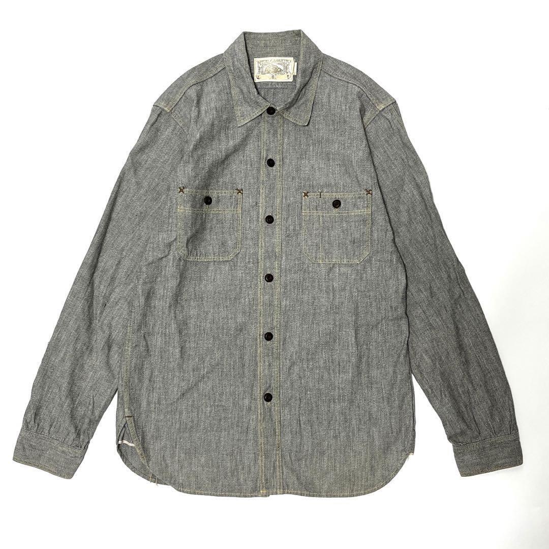 FREEWHEELERS NEAL CASSADY シャツ 15 FREEWHEELERS NEAL CASSADY Chambray Shirt Gray Size 15 Used From