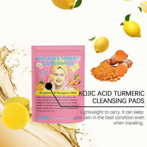 Turmeric Kojic Acid Pads Turmeric&Kojic Cleansing Pads Facial Sponges New best - Picture 14 of 18