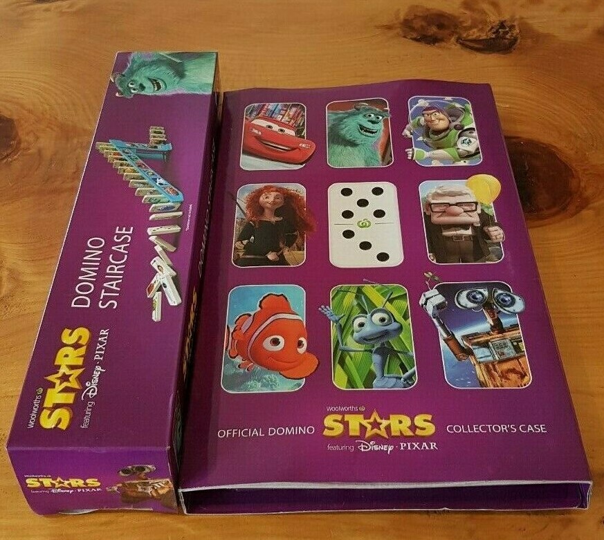 WOOLWORTHS DISNEY DOMINO PIXAR STARS COMPLETE SET IN COLLECTORS CASE