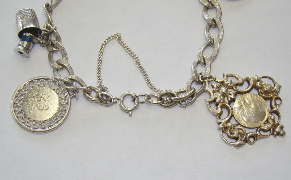 Pulsera vintage de plata de ley de 7", Beau, JMF y más - 25,4 gramos - #N927 Foto 4 de 4