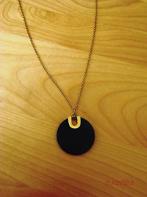Michael Kors Gold tone Black Agate Pendant MSRP $145